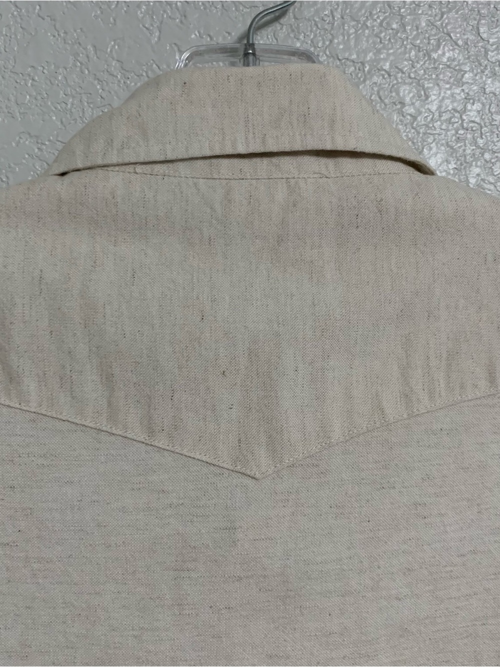 Taylor Stitch Shirt Mens 40/M Western Short Sleeve Pearl Snap Cotton Linen Beige - Picture 7 of 12